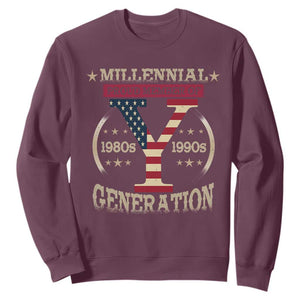 Funny Gen Y Sweatshirt Millennial proud Member Of Y Generation TS11 Maroon Print Your Wear
