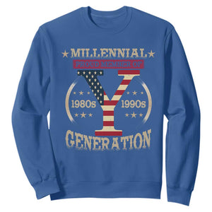 Funny Gen Y Sweatshirt Millennial proud Member Of Y Generation TS11 Royal Blue Print Your Wear