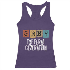 Funny Gen Y The Feral Generation Racerback Tank Top TS11 Purple Print Your Wear