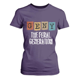 Funny Gen Y The Feral Generation T Shirt For Women TS11 Purple Print Your Wear