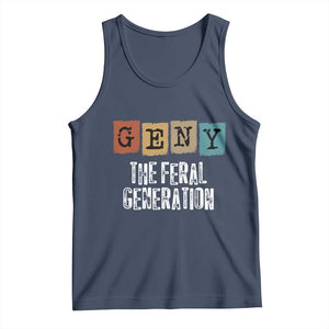 Funny Gen Y The Feral Generation Tank Top TS11 Navy Print Your Wear