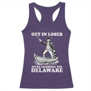 Funny George Washington 4th Of July Racerback Tank Top Funny Patriotic Get In Loser TS10 Purple Print Your Wear