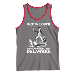 Funny George Washington 4th Of July Tank Top Funny Patriotic Get In Loser TS10 Deep Heather Red Print Your Wear