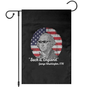 Funny George Washington Garden Flag Suck it England Patriotic Saying 1776 4th of July US Flag TS02 Black Print Your Wear