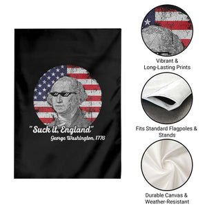 Funny George Washington Garden Flag Suck it England Patriotic Saying 1776 4th of July US Flag TS02 Print Your Wear