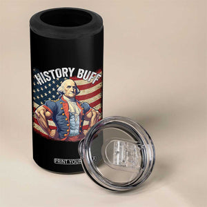 Funny George Washington Weightlifting History Buff 4 in 1 Can Cooler Tumbler 4th of July Patriotic TS11 Print Your Wear
