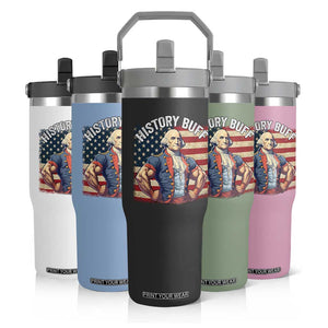 Funny George Washington Weightlifting History Buff Flip Straw Tumbler 4th of July Patriotic TS11 Print Your Wear