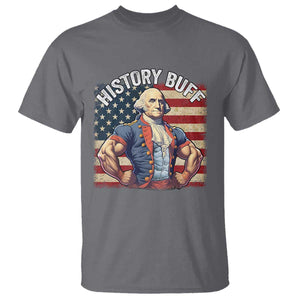 Funny George Washington Weightlifting History Buff T Shirt 4th of July Patriotic TS11 Charcoal Print Your Wear