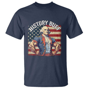 Funny George Washington Weightlifting History Buff T Shirt 4th of July Patriotic TS11 Navy Print Your Wear