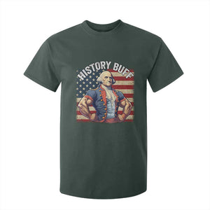 Funny George Washington Weightlifting History Buff T Shirt For Kid 4th of July Patriotic TS11 Dark Forest Green Print Your Wear