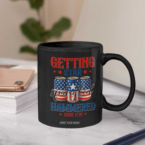 Funny Getting Star Spangled Hammered Since 1776 Coffee Mug 4th of July Beers American Flag TS11 Print Your Wear