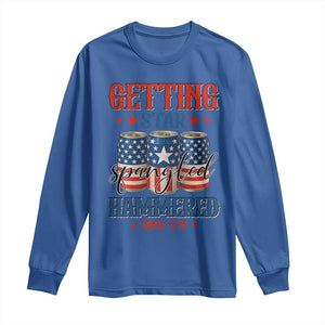 Funny Getting Star Spangled Hammered Since 1776 Long Sleeve Shirt 4th of July Beers American Flag TS11 Royal Blue Print Your Wear