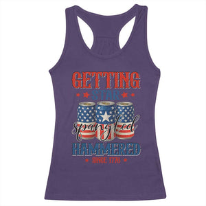 Funny Getting Star Spangled Hammered Since 1776 Racerback Tank Top 4th of July Beers American Flag TS11 Purple Print Your Wear