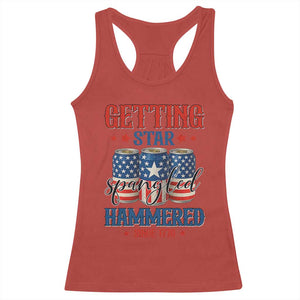 Funny Getting Star Spangled Hammered Since 1776 Racerback Tank Top 4th of July Beers American Flag TS11 Red Print Your Wear