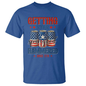Funny Getting Star Spangled Hammered Since 1776 T Shirt 4th of July Beers American Flag TS11 Royal Blue Print Your Wear