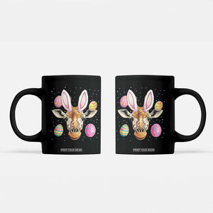 Funny Giraffe Bunny Coffee Mug Happy Easter Day Sunday TS02 Black Print Your Wear