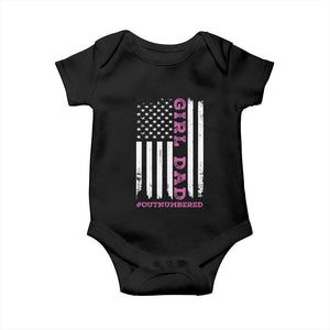 Funny Girl Dad Outnumbered Baby Onesie Vintage American Flag Father's Day TS11 Purple Print Your Wear