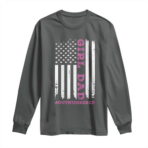 Funny Girl Dad Outnumbered Long Sleeve Shirt Vintage American Flag Father's Day TS11 Print Your Wear
