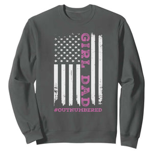 Funny Girl Dad Outnumbered Sweatshirt Vintage American Flag Father's Day TS11 Print Your Wear