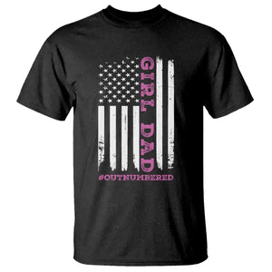 Funny Girl Dad Outnumbered T Shirt Vintage American Flag Father's Day TS11 Purple Print Your Wear