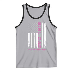 Funny Girl Dad Outnumbered Tank Top Vintage American Flag Father's Day TS11 Print Your Wear