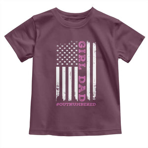 Funny Girl Dad Outnumbered Toddler T Shirt Vintage American Flag Father's Day TS11 Print Your Wear