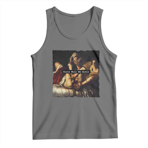 Funny Girls Will Be Girls Feminist Women Tank Top TS11 Black Heather Print Your Wear