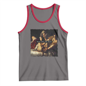 Funny Girls Will Be Girls Feminist Women Tank Top TS11 Deep Heather Red Print Your Wear