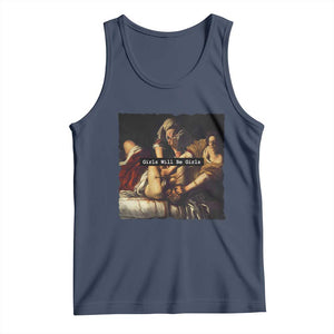Funny Girls Will Be Girls Feminist Women Tank Top TS11 Navy Print Your Wear