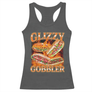 Funny Glizzy Gobbler Racerback Tank Top Glizzy Hot Dog Meme Hilarious TS11 Dark Heather Print Your Wear