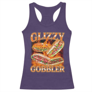 Funny Glizzy Gobbler Racerback Tank Top Glizzy Hot Dog Meme Hilarious TS11 Purple Print Your Wear