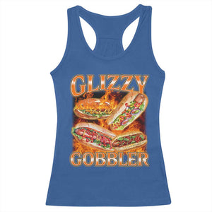Funny Glizzy Gobbler Racerback Tank Top Glizzy Hot Dog Meme Hilarious TS11 Royal Blue Print Your Wear
