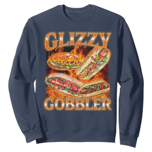 Funny Glizzy Gobbler Sweatshirt Glizzy Hot Dog Meme Hilarious TS11 Navy Print Your Wear