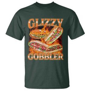 Funny Glizzy Gobbler T Shirt Glizzy Hot Dog Meme Hilarious TS11 Dark Forest Green Print Your Wear