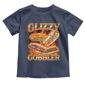 Funny Glizzy Gobbler Toddler T Shirt Glizzy Hot Dog Meme Hilarious TS11 Navy Print Your Wear