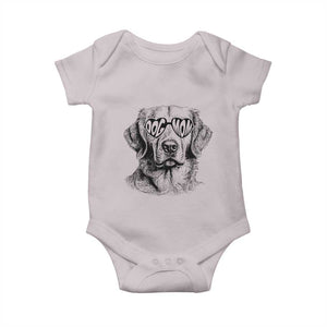Funny Golden Retirever Dog Mom Baby Onesie Heart Shaped Sunglasses TS11 Ice Gray Print Your Wear