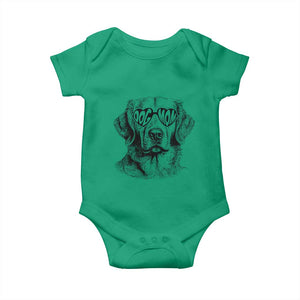 Funny Golden Retirever Dog Mom Baby Onesie Heart Shaped Sunglasses TS11 Irish Green Print Your Wear