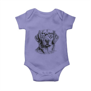 Funny Golden Retirever Dog Mom Baby Onesie Heart Shaped Sunglasses TS11 Violet Print Your Wear