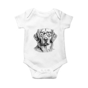 Funny Golden Retirever Dog Mom Baby Onesie Heart Shaped Sunglasses TS11 White Print Your Wear