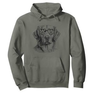 Funny Golden Retirever Dog Mom Hoodie Heart Shaped Sunglasses TS11 Military Green Print Your Wear