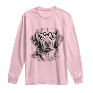 Funny Golden Retirever Dog Mom Long Sleeve Shirt Heart Shaped Sunglasses TS11 Light Pink Print Your Wear