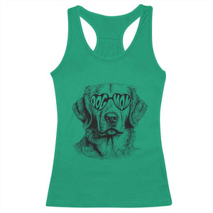 Funny Golden Retirever Dog Mom Racerback Tank Top Heart Shaped Sunglasses TS11 Irish Green Print Your Wear