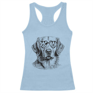 Funny Golden Retirever Dog Mom Racerback Tank Top Heart Shaped Sunglasses TS11 Light Blue Print Your Wear