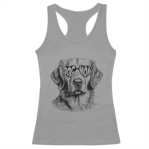 Funny Golden Retirever Dog Mom Racerback Tank Top Heart Shaped Sunglasses TS11 Sport Gray Print Your Wear