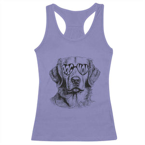 Funny Golden Retirever Dog Mom Racerback Tank Top Heart Shaped Sunglasses TS11 Violet Print Your Wear