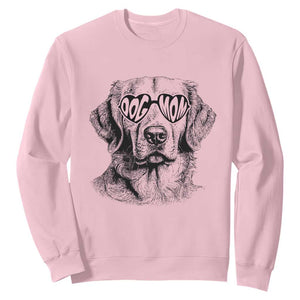 Funny Golden Retirever Dog Mom Sweatshirt Heart Shaped Sunglasses TS11 Light Pink Print Your Wear