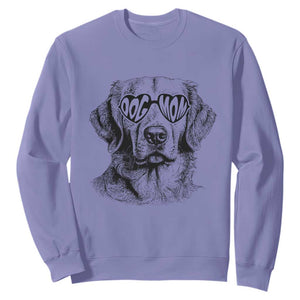 Funny Golden Retirever Dog Mom Sweatshirt Heart Shaped Sunglasses TS11 Violet Print Your Wear
