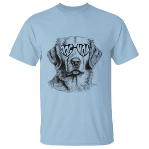 Funny Golden Retirever Dog Mom T Shirt Heart Shaped Sunglasses TS11 Light Blue Print Your Wear