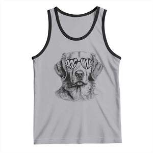 Funny Golden Retirever Dog Mom Tank Top Heart Shaped Sunglasses TS11 Athletic Heather Black Print Your Wear