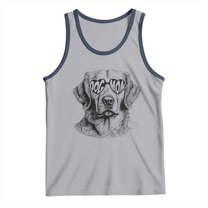 Funny Golden Retirever Dog Mom Tank Top Heart Shaped Sunglasses TS11 Athletic Heather Navy Print Your Wear
